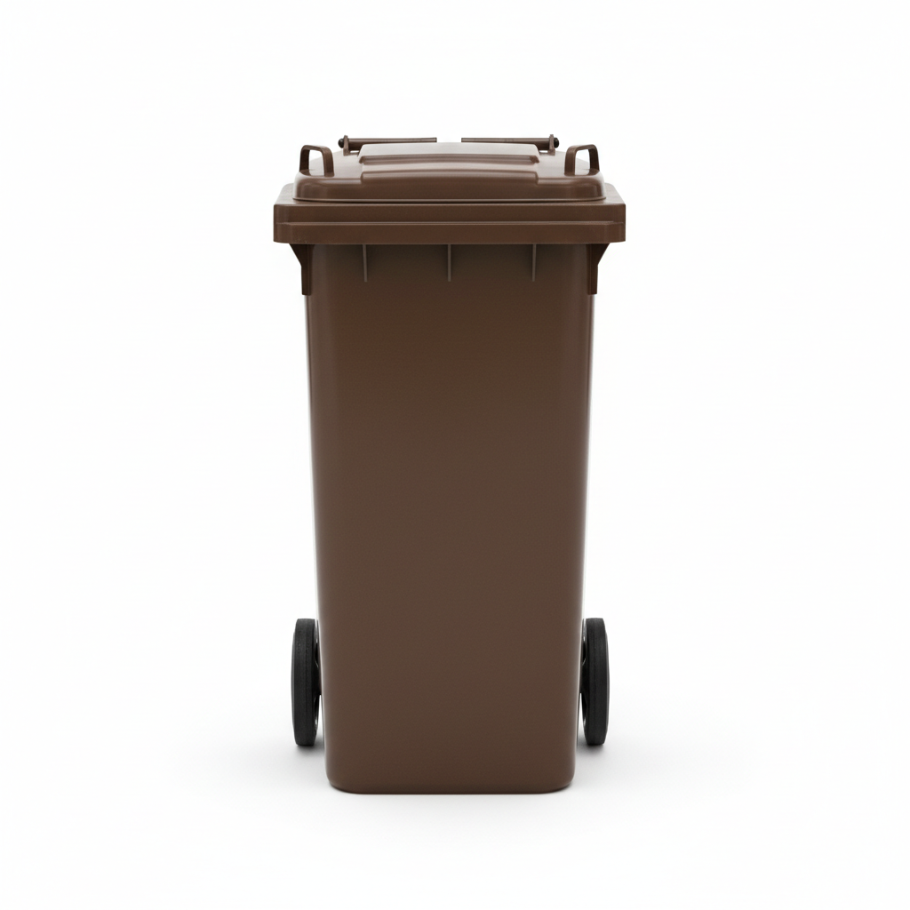 140L Brown Wheelie Bin