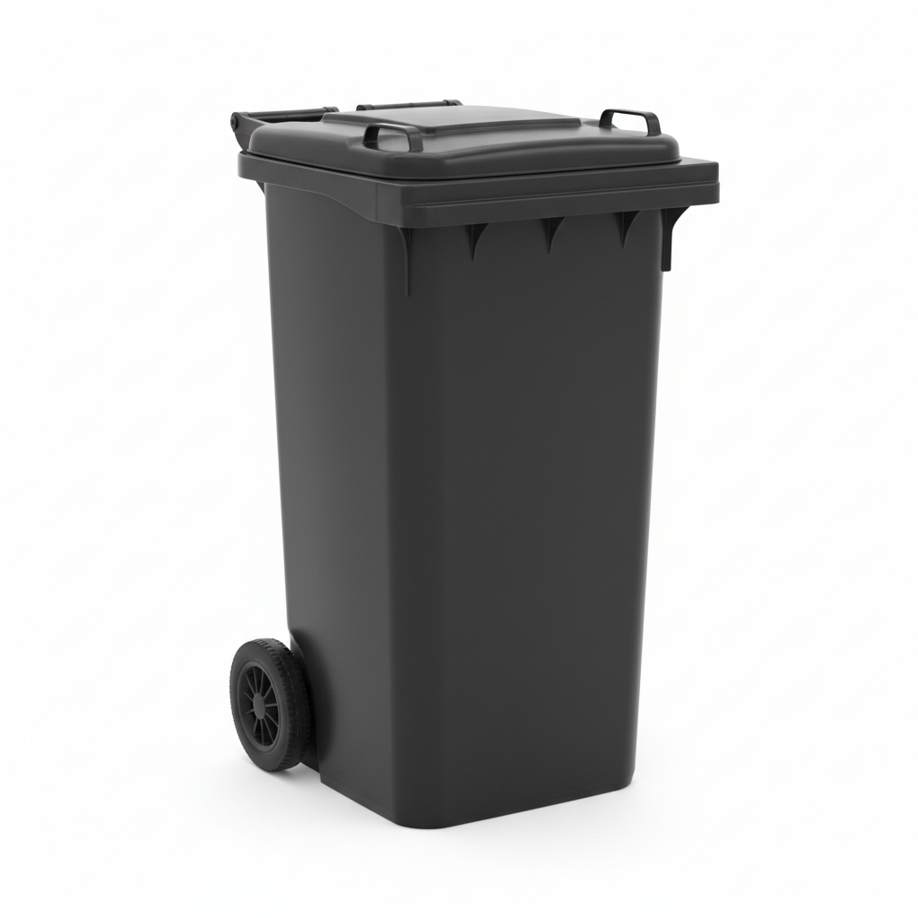 140L Black Wheelie Bin